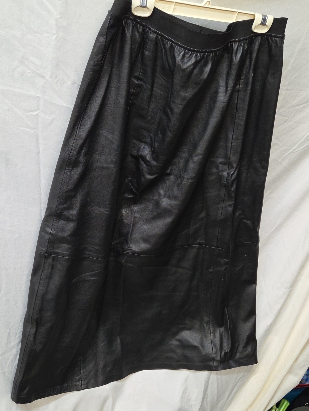 Margaret Godfrey Black  Leather Full Skirt 34 Waist